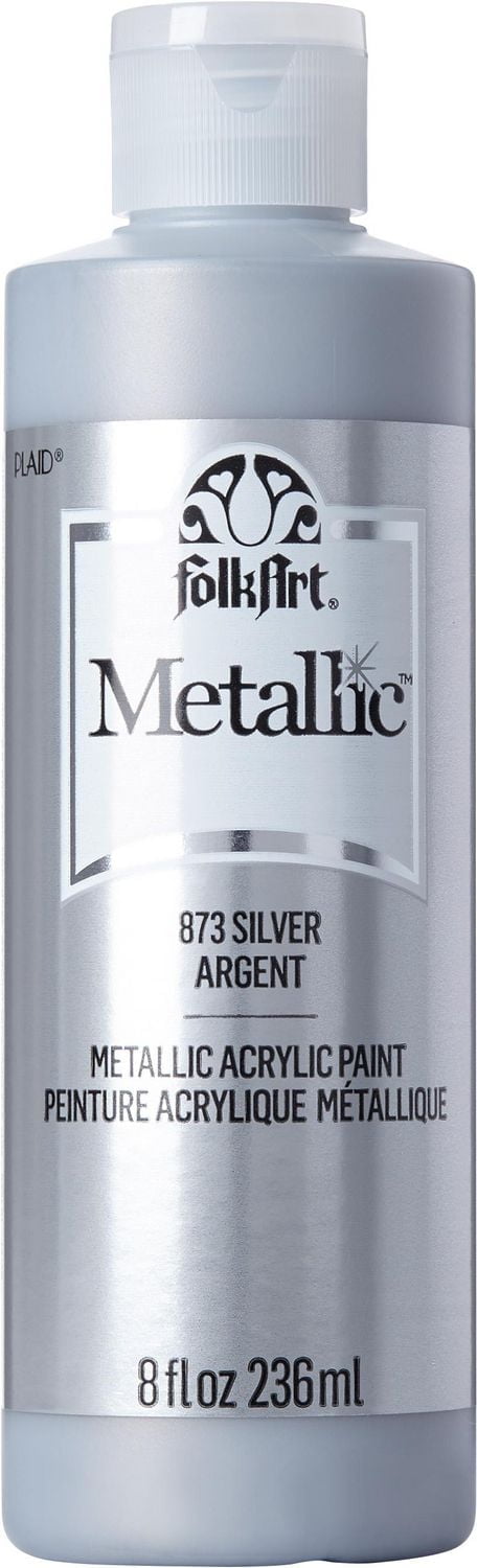 Folkart Metallic Silver 8 oz, FolkArt Metallic Paint