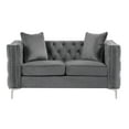 thumbnail image 3 of Alexandria - Gray Velvet fabric 3 Pieces Living room Set - 1 Sofa, 1 Loveseat and 1Armchairs., 3 of 7