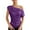 Purple, variant on Women's One Shoulder Top Sequin Detail Pleated Design Party Wear Blouse