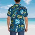 thumbnail image 6 of Bixox Men's Hawaiian Shirts Men's Machinery Road Construction Print Short-Sleeve Shirt-Large, 6 of 8