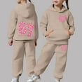 thumbnail image 2 of KKBOTIVE Girls Casual Tracksuit 67 Print Hoodie and Jogger 2 Piece Outfit Set for Kids Fashion Sweatsuit Daily School Clothes ( Khaki Size: 10-11 Years ), 2 of 9