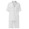 thumbnail image 3 of DYMADE Men Casual Button Up Short Sleeve Shirt Pockets Shorts Outfit Suits, 3 of 5