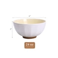 thumbnail image 3 of QUANSHANGJU 24oz Porcelain Pasta Bowls Set of 6 – Yellow Interior White Exterior, Soup & Salad Bowls, 3 of 10