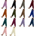 thumbnail image 6 of JUUNthy Womens Cropped Pants, Straight Leg Side Buttons with Pockets Spring Summer Trendy Casual Pants Dark Blue XL, 6 of 8