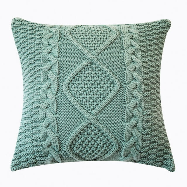 Knit Decorative Throw Pillow Covers Double Soft Cushion Cozy Sweater Style Square Pillowcase For Home Bed Car Couch