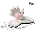 thumbnail image 2 of Byfri Black and White Plush Cat Claw Gloves, Cartoon Kitten Paw Full Finger Mittens for Themed Events, Black White One Size 40x15cm, 2 of 7