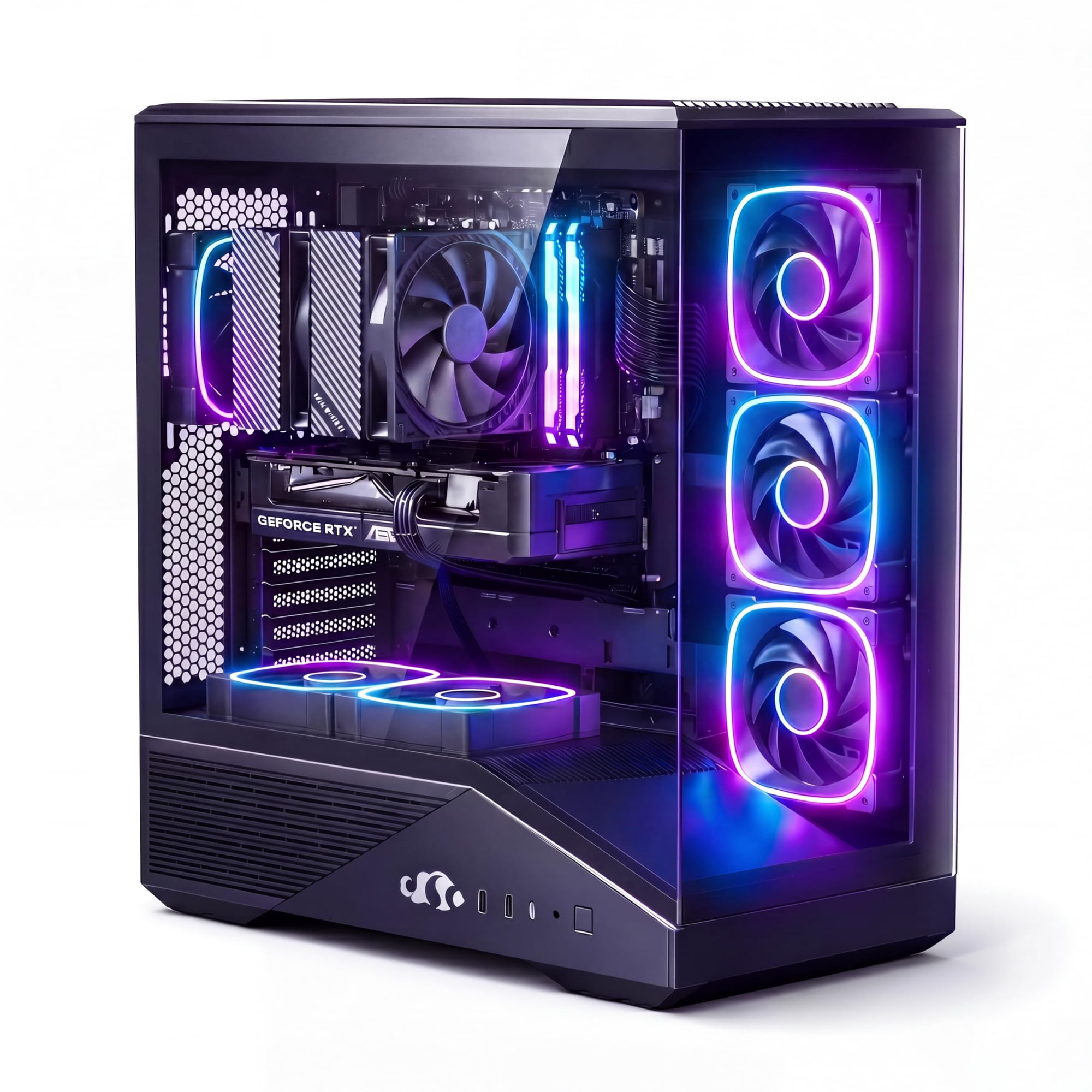 NIMO AI-Creator-Gaming-Desktop, GeForce RTX-5070Ti 32GB DDR5 RAM 1TB SSD | Intel i5-14400F(Up to 3.6GHz beat i7-11700) 850W Power Supply ARGB Fan x6, Prebuilt PC Business & Digital Nomads Streaming