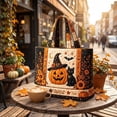 thumbnail image 5 of YiJuHui Halloween Lady Handbag Horror Style Large Capacity Tote Purse Quilted Shoulder Bag with Cat Pumpkin Bat Print for Vintage Fall Shopping, 5 of 5