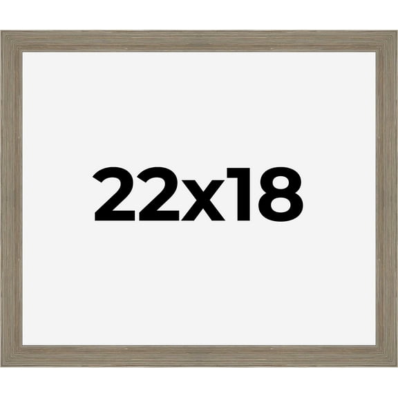 22x18 Frame Gray Barnwood Rustic Solid Wood Picture Frame | 1.5 Inch Moulding Width | Includes UV