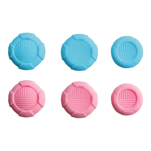 3 in 1 Anti-Slip Thumbstick Grips for Switch2 Game Controllers, Soft Silicone Cover Caps-Pink Blue