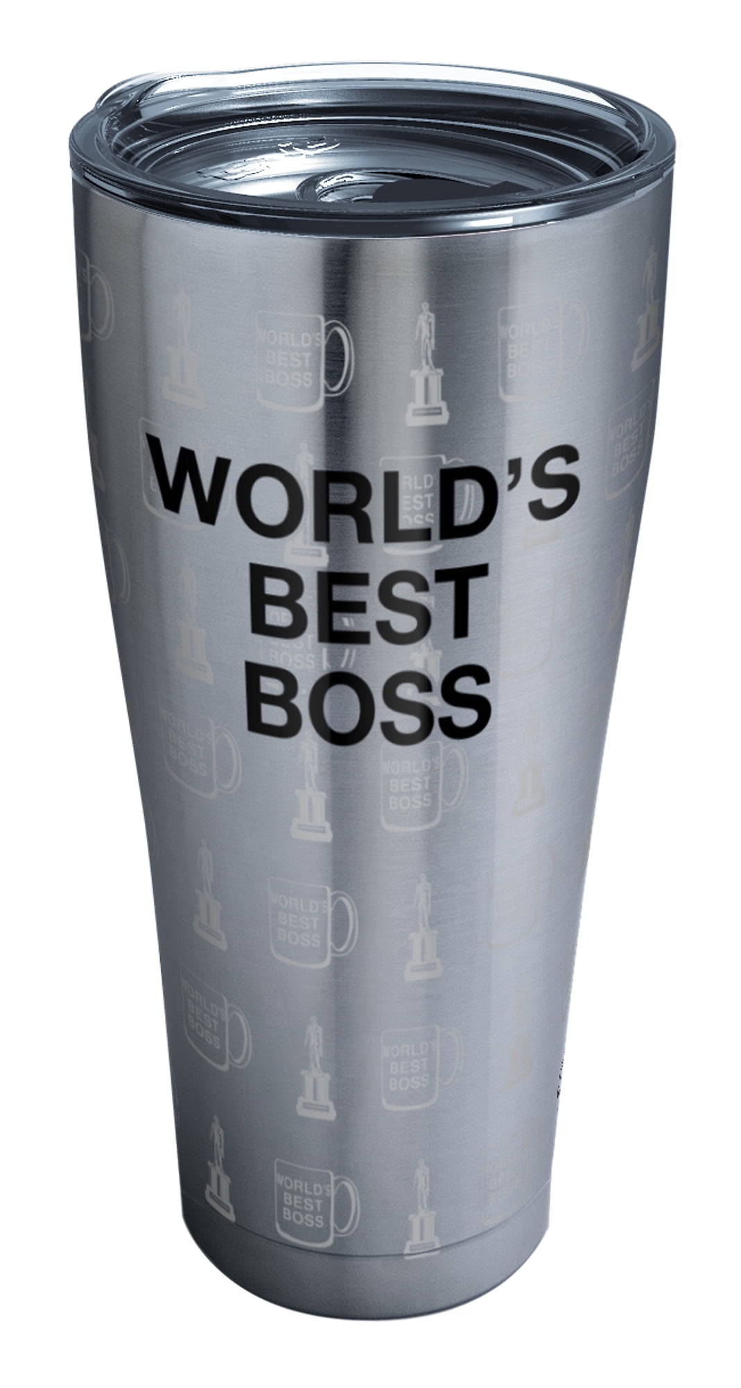 Tervis The Office Worlds Best Boss Triple Walled Insulated Tumbler Cup Keeps Drinks Cold & Hot, 30oz, Stainless Steel