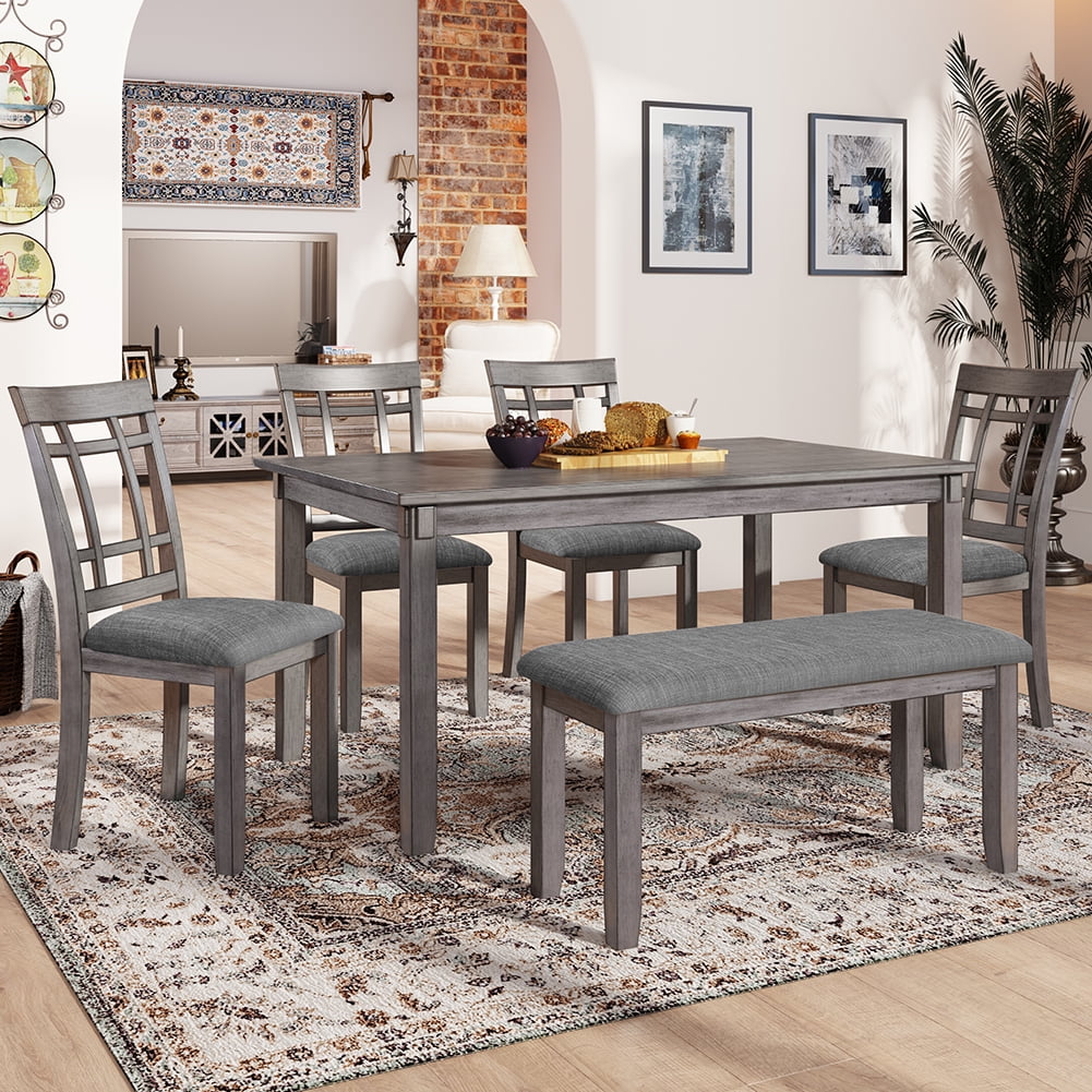 Veryke Classic Wooden 6 Piece Dining, Round Dining Table Set For 4 Under 3000