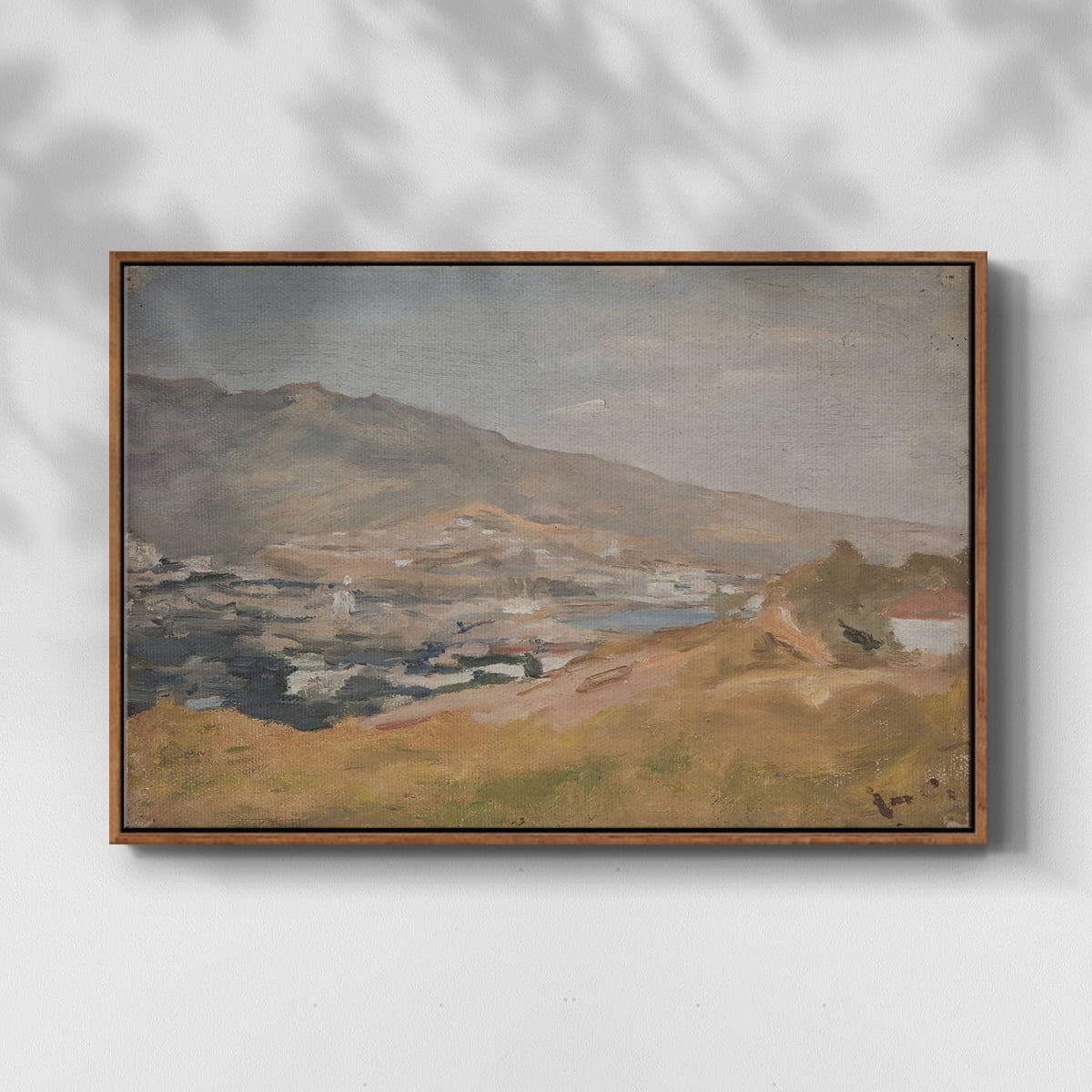 Vintage Landscape-CCCXCVII By Wexford Home Framed in Walnut Wood Gallery Wrapped Canvas 17 in. x 25 in.