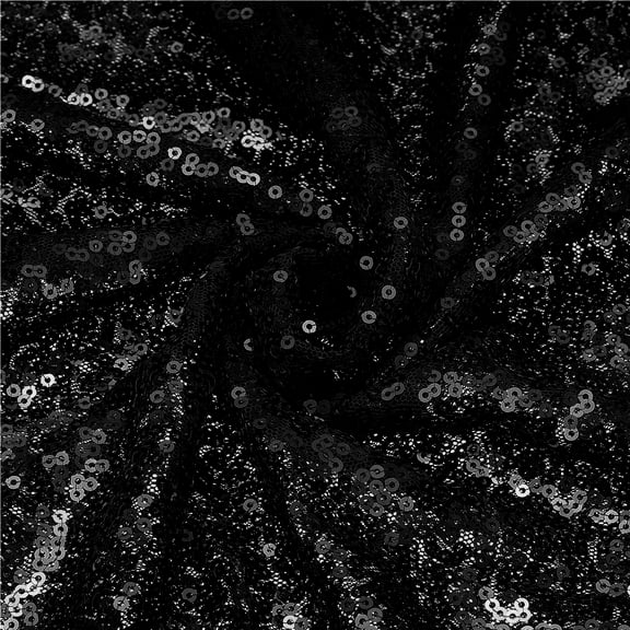 Black Sequin Fabric, by The Yard, 1 Yard Length 4.3ft Wide Sequin Velvet Fabric Shiny Sparkly Cloth for DIY Sewing, Dress, Backdrop, Tablecloth, Table Runner