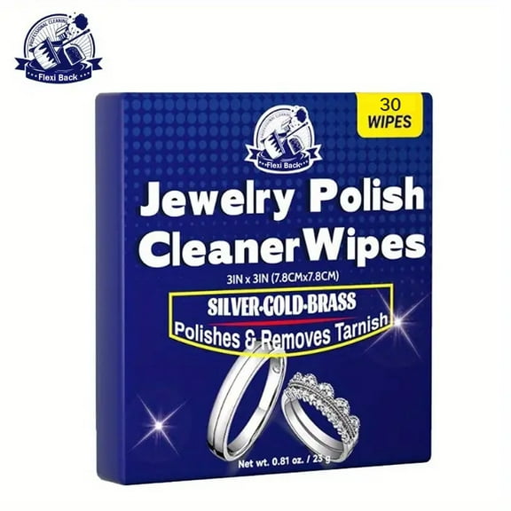 Professional Silvery Polishing Cloth Cleaner - 30pcs Efficient Jewelry Cleaning Cloth for Tarnish Removal and Shine Restoration - Gentle, Non-Toxic, and Cleaning & Care Accessory