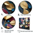 thumbnail image 3 of Designart "Winter'S Charm In Gold And Blue Leaves III" Leaves Floater Framed Canvas Wall Art, 3 of 5