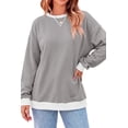 thumbnail image 4 of Fantaslook Color Block Sweatshirts for Women Crewneck Long Sleeve Oversized Pullover Tops Casual Fall Outfits, 4 of 10