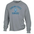 thumbnail image 2 of Men's ComfortWash Gray Sonoma State Seawolves Arch Logo Garment Dyed Long Sleeve T-Shirt, 2 of 3