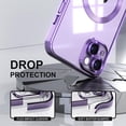 thumbnail image 4 of Magnetic for iPhone 14 Plus Case Compatible with MagSafe [Never Yellowing] [Military Grade Drop Protection] Full Camera Lens Protector Plating Soft Clear Phone Case for Women Girls, Purple, 4 of 7
