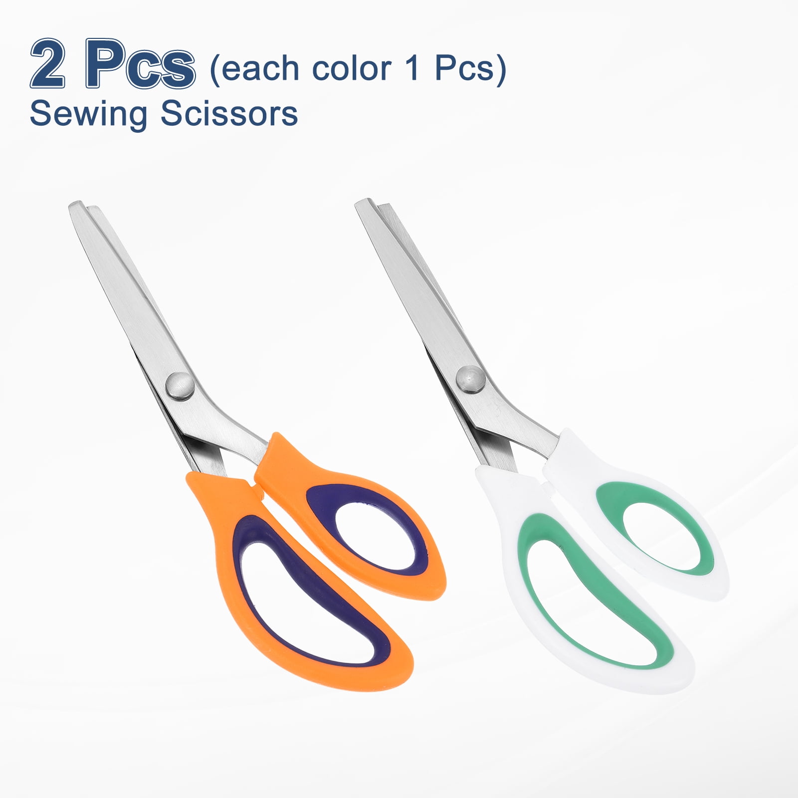 Uxcell 1 Set Sewing Scissors Stainless Steel Serrated Cutting Scissors 2 Colors