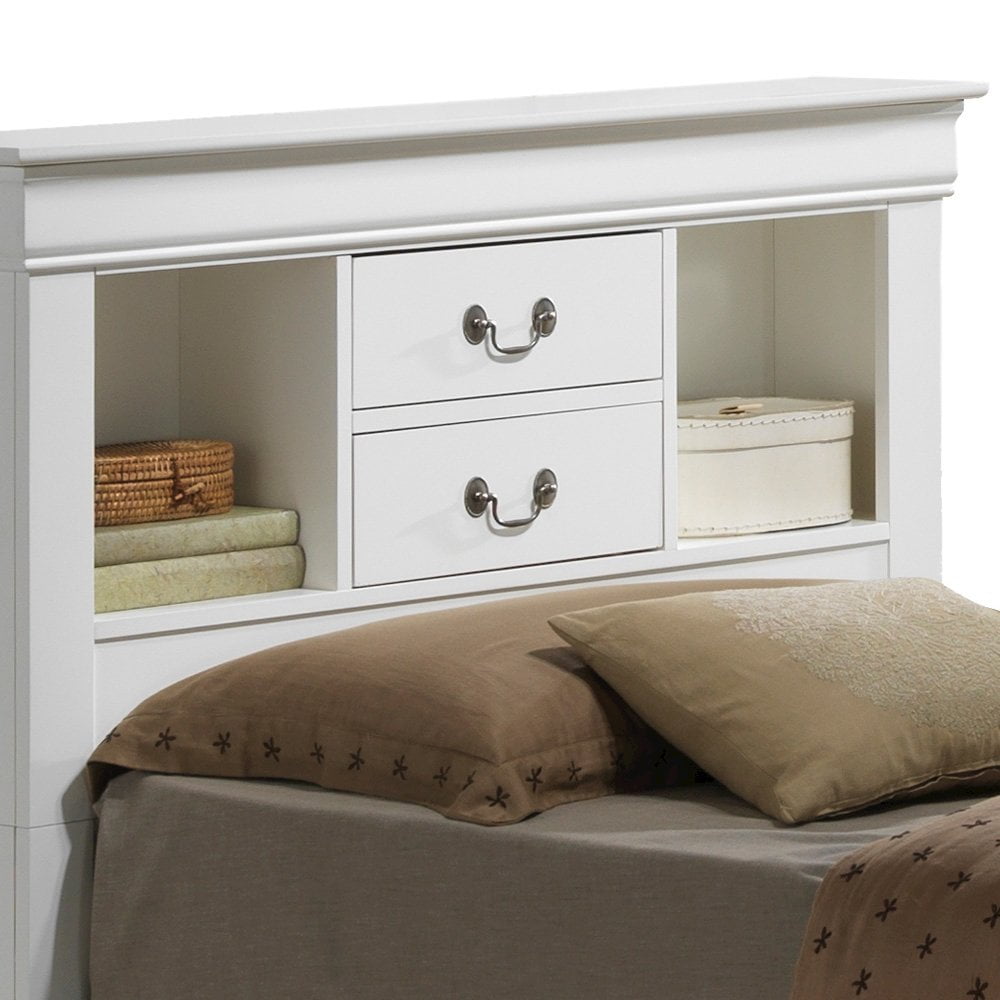 Glory Furniture Louis Phillipe Twin Storage Bed in White