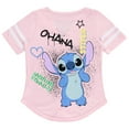 thumbnail image 2 of Disney Girls Baseball Jersey T-Shirt with Lilo & Stitch and Mickey Mouse- Girls Sizes 4-16 Lilac, 2 of 8