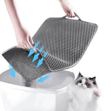 Cat Litter Mat with a handle design - Grey,23.6 * 15.7"
