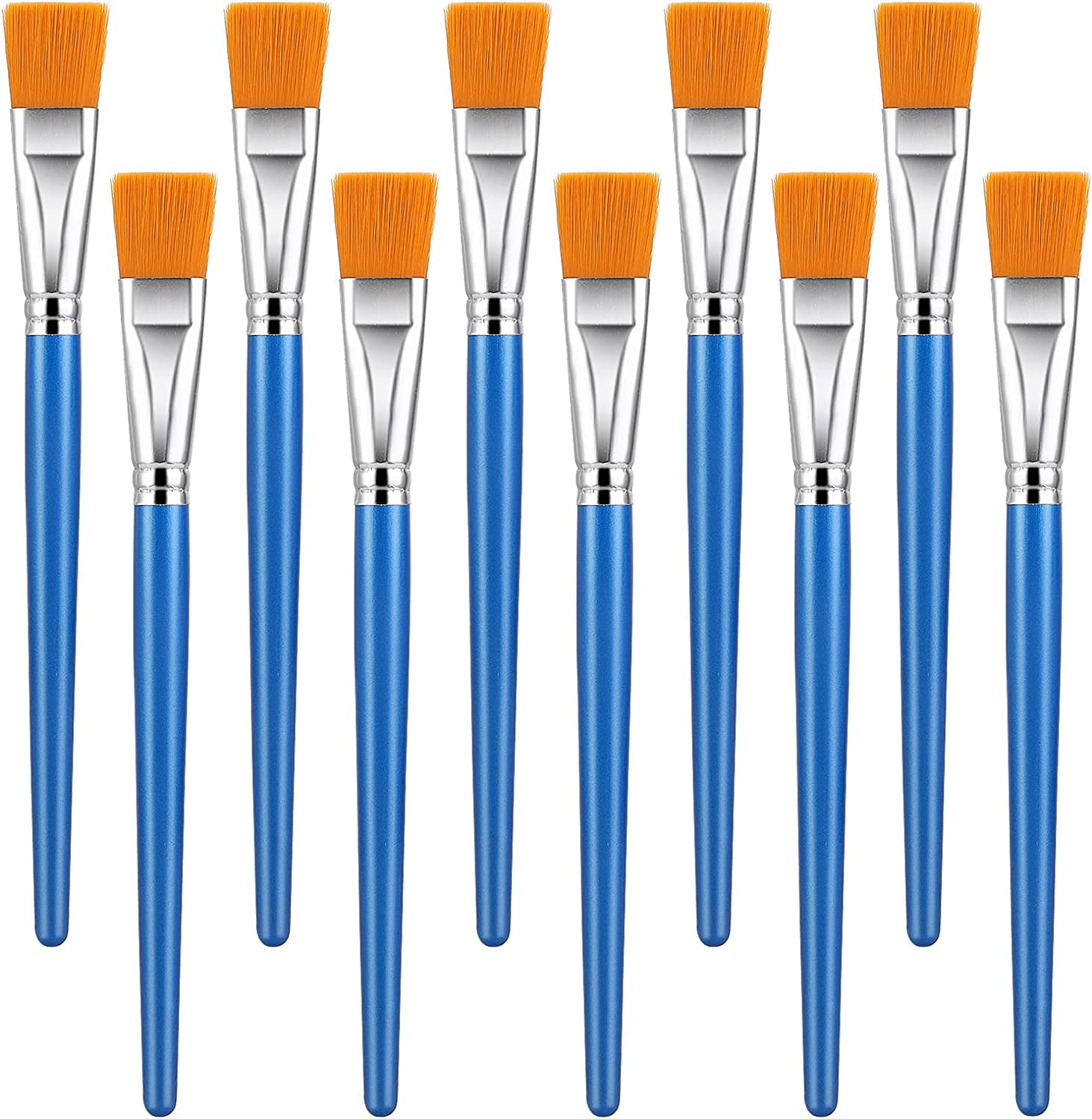 10 Pcs Flat Paint Brushes for Acrylic Painting, 1 Inch Art Paint