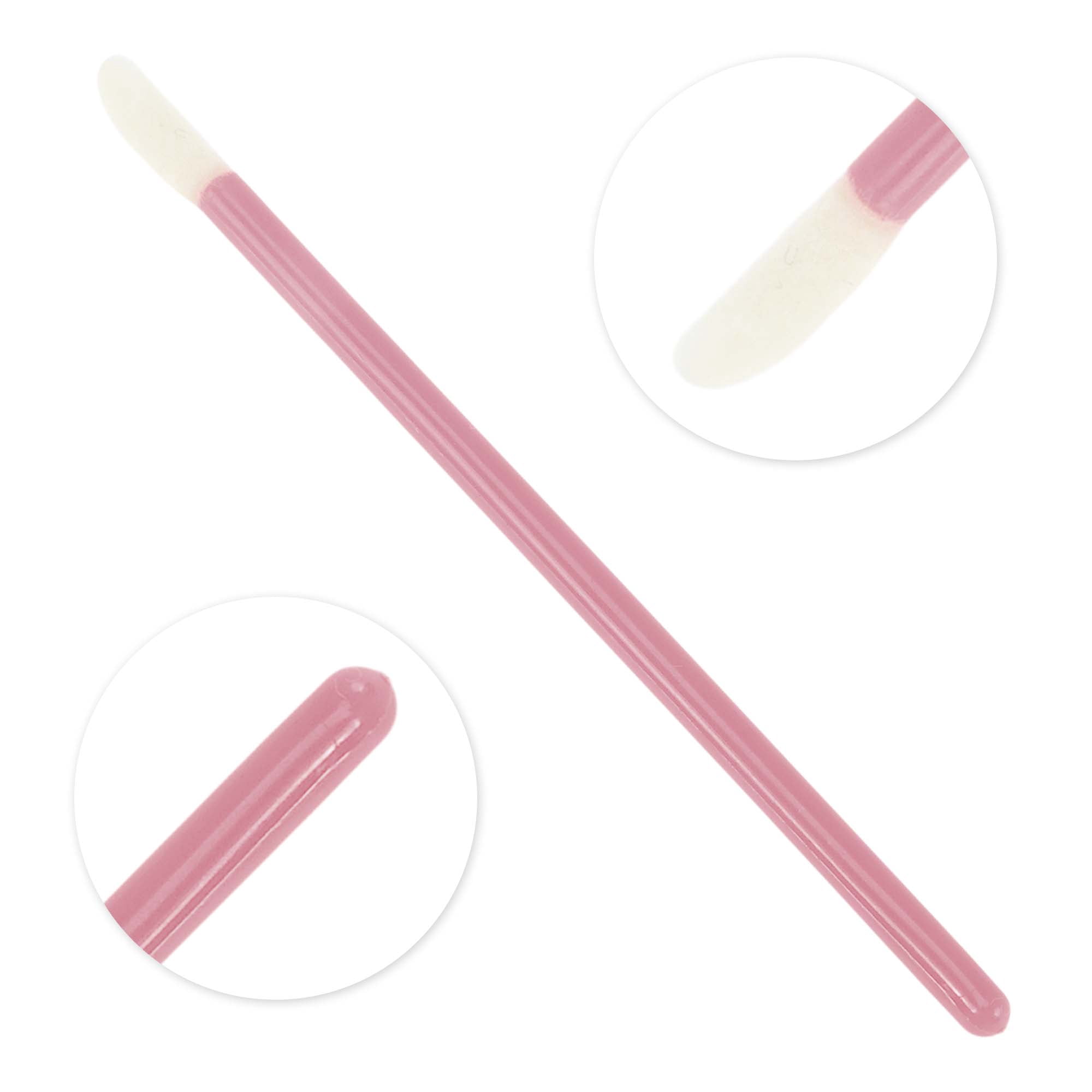 Unique Bargains 50 Pcs Disposable Solid Rod Lip Brush for Daily Makeup Application Pink