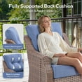thumbnail image 6 of Gymojoy 4-Person Wicker Rattan Outdoor Seating Group with 43inch Fire Pit Table and Cushions, 4 Swivel Rocking Chairs and 2 Side Tables, Deep Seat and High Chair Back, 6 of 11