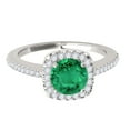 thumbnail image 2 of Mauli Jewels Engagement Rings for Women 1.10 Carat Halo Emerald And Diamond Engagement Wedding Ring 4 prong 14k Solid White Gold, 2 of 6