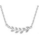 thumbnail image 1 of Silver-plated leaf necklace with Zirconia crystals, 1 of 5