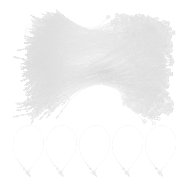 TEHAUX 3000Pcs Transparent Plastic Tag Fasteners for Clothes Secure Hang Tag Rope with Rounded Head Design