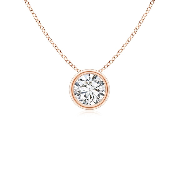 Angara Natural Diamond Solitaire Pendant Necklace in 14K Rose Gold for Women (Size-4.1mm) - April Birthstone Jewelry | Natural Diamond Necklace