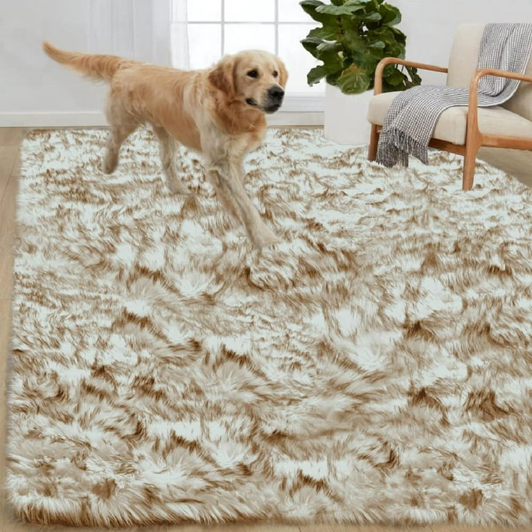 High Pile Rug Runner Rug Hallway Bedroom Shaggy Fluffy Faux Fur Monochrome