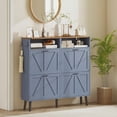 thumbnail image 2 of HOMCOM Armoire de Rangement pour Chaussures avec 4 Tiroirs Basculants, Armoire à Chaussures Étroite, Bleu, 2 of 10