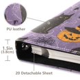 thumbnail image 3 of FORMRS 3 Ring Photo Album 4"x6" Self Adhesive Large Capacity PU Leather Cover, Purple Halloween Black Cat, 3 of 7