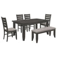 thumbnail image 3 of Coaster Dalila 6-Piece Rectangular Dining Table Set, Dark Grey, 3 of 17