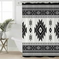 thumbnail image 4 of Shower Curtains Sets for Bathroom Decor Southwestern Aztec Vintage Geometric Waterproof Bathroom Curtain with Hooks, Ethnic Tribal Gray Theme for Bathroom Decor,72x72IN, 4 of 7