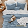 thumbnail image 4 of Juego de edredón Bedsure Queen Pinch Pleat, 4 piezas, azul claro, 4 of 8