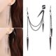 thumbnail image 1 of Retro Long And Short Rivet Earrings Ear Clips Fashion Goth Punk Tassel Earrings, 1 of 3