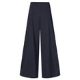 thumbnail image 2 of Palazzo Pants for Women Slacks Wide Leg High Waisted Business Casual Work Trousers with Pockets Blue XXL, 2 of 6