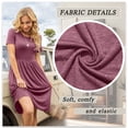 thumbnail image 5 of JuneFish Women's Summer Casual Short Sleeve Dressy Dresses Empire Waist Knee Length Dress with Pockets, 5 of 7
