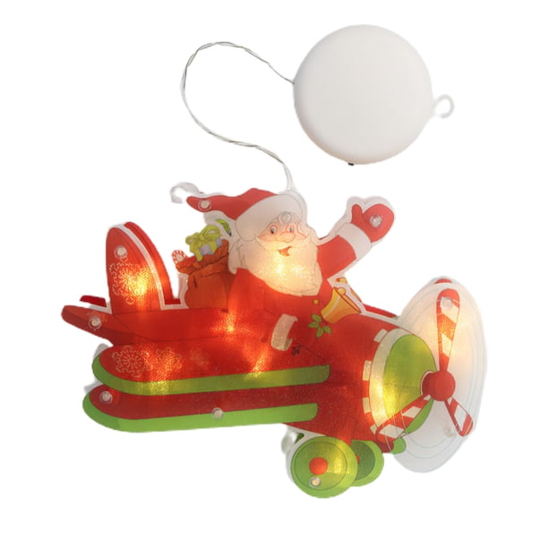 Lámpara De Modelado De Navidad Papá Noel Árbol De Navidad Muñeco De Nieve Alimentado Por Batería Con Ventosa Decoración Lámpara Colgante Luz De Marquesina Para Navidad Fiesta En Casa Ventana sonducket HA026361-06