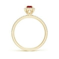 thumbnail image 2 of ANGARA Natural Emerald-Cut Ruby Halo Engagement Ring in 14K Yellow Gold for Women (Size-6x4mm) | July Birthstone, Birthday, Anniversary, Jewelry Gift for Women | Natural Ruby Ring, 2 of 9