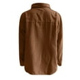 thumbnail image 6 of LowProfile Button Down Shirts for Women Casual Long Sleeve Corduroy Shirt Oversized Warm Jacket With Pockets Blouse Tops Brown XL, 6 of 6