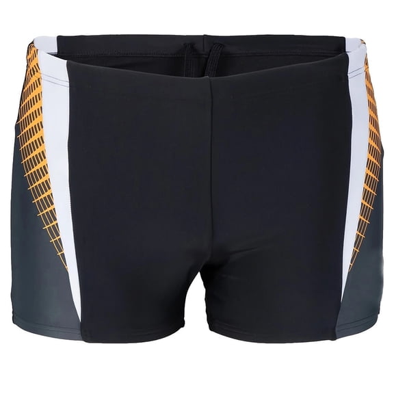 Ashyfjp Mens Swimwear Casual Printed Elastic Waist Stretch Lightweight Breathable Quick-Dry Swim Trunks for Men, Black, M
