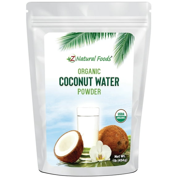 Z Natural Foods Organic Coconut Water Powder, Energy and Electrolyte, Sweet and Delicious, Perfect Pre or Post Workout Drink Mix, Vegan, Gluten-Free, Non-GMO, Kosher, 1 lb