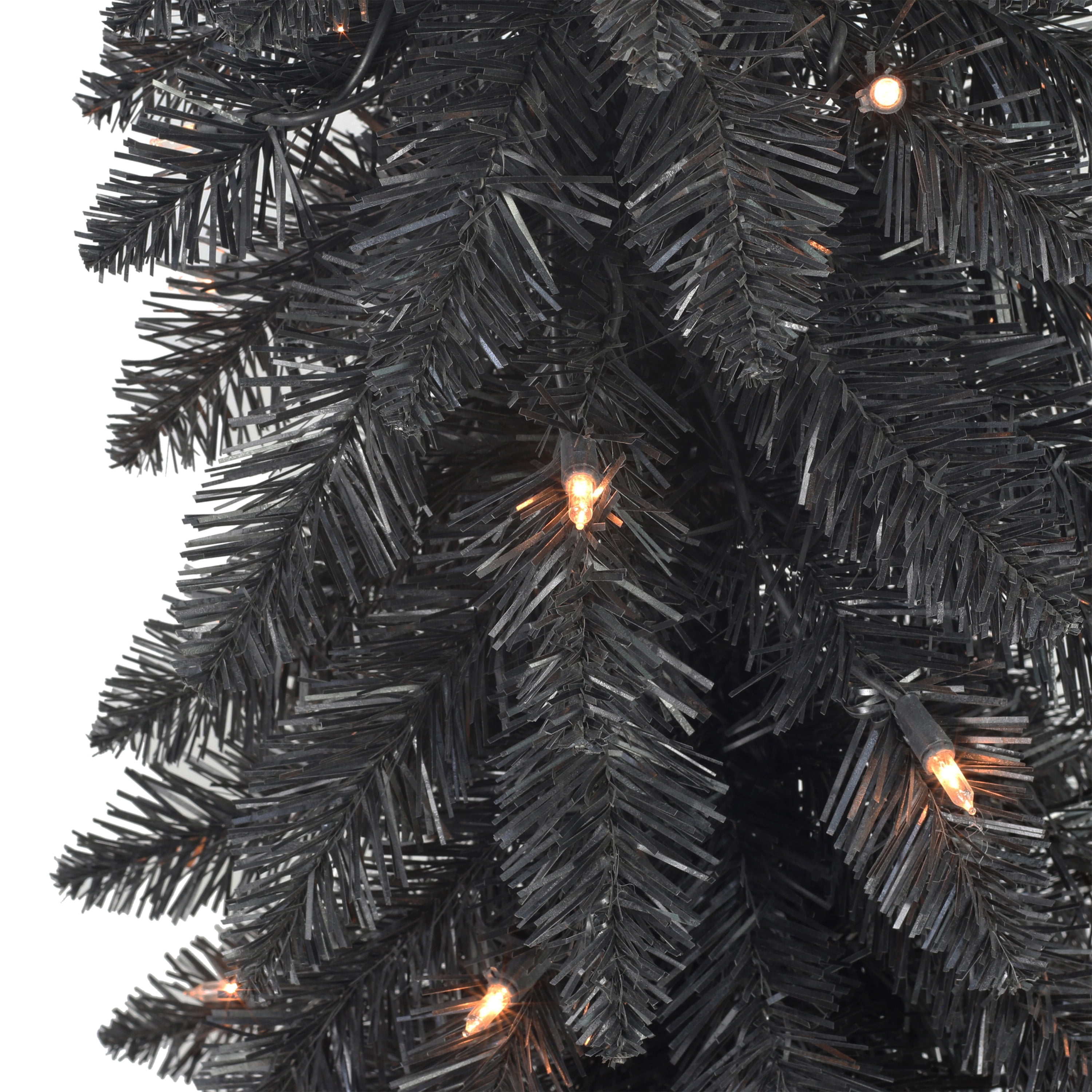 4 ft Pre-Lit Black Artificial Alpine Pencil Tree