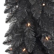 4 ft Pre-Lit Black Artificial Alpine Pencil Tree